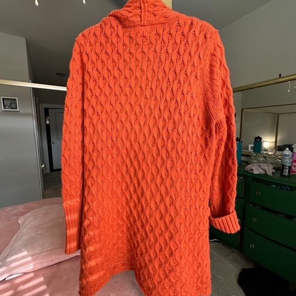 TULLE ORANGE CABLE KNIT CARDIGAN - Picture 3 of 3
